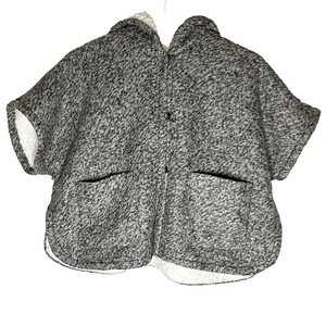 Zara Girls Hooded Fleece Poncho Gray Size 7 8 128 cm